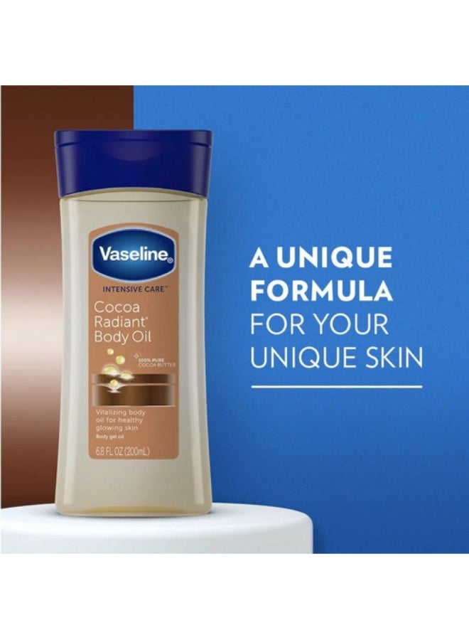 Vaseline Intensive Care Radiant Body Oil Gel Moisturizing Cocoa Butter 200 ml - Image 2
